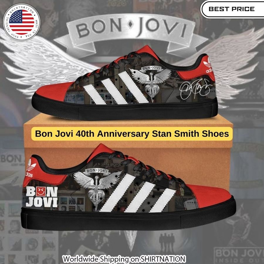 Celebrate 40 years of Bon Jovi's legendary rock style with these exclusive Adidas Stan Smith sneakers