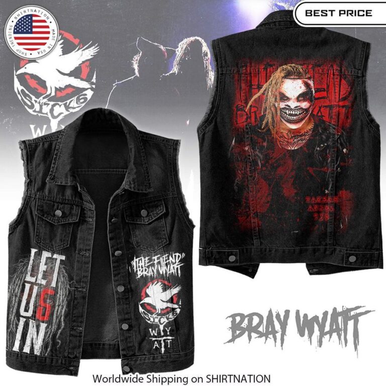 Bray Wyatt The Fiend Denim Vest Jacket WWE merchandise