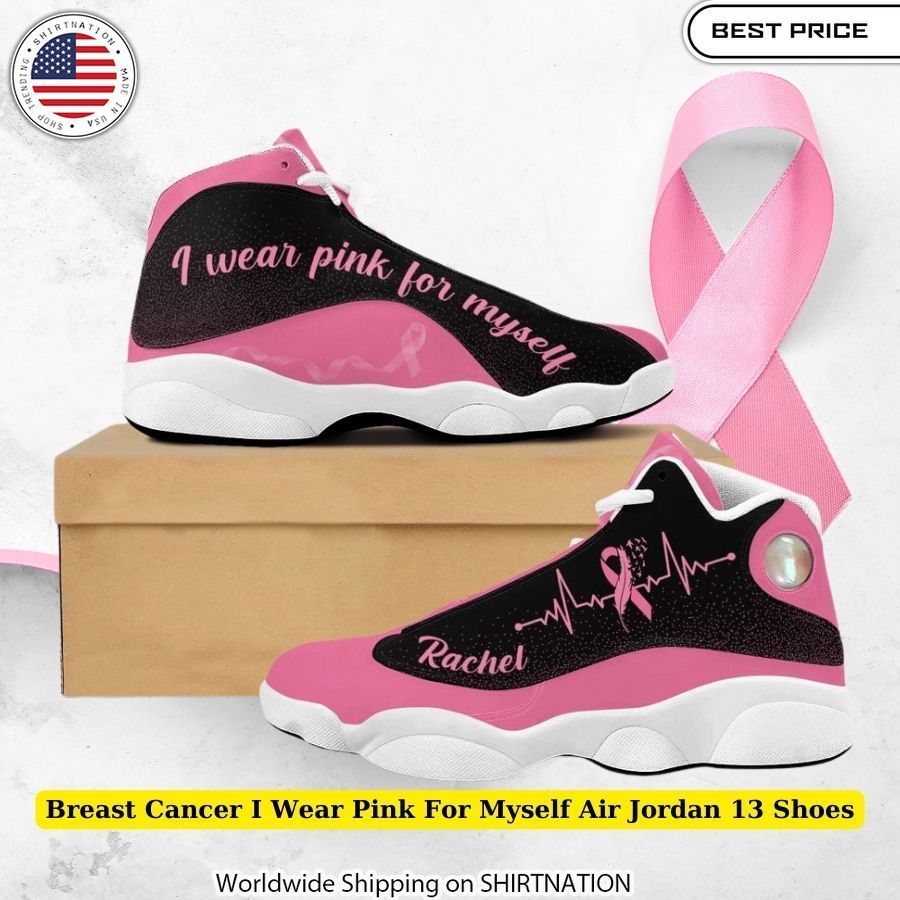 Courageous "I Wear Pink For Myself" Air Jordan 13 Kicks for Breast Cancer Awareness