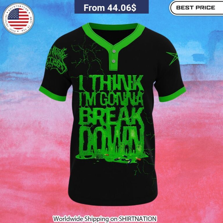 Bold music-inspired design Bring Me The Horizon I think I'm gonna break down Baseball Jersey