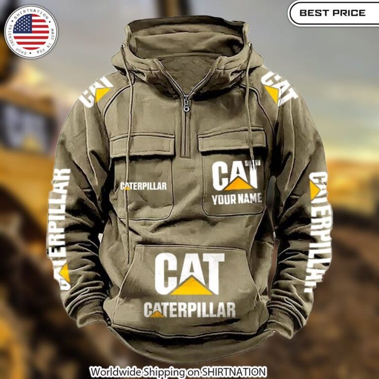 Caterpillar CUSTOM Half Zip Heavy Hoodie Warm and Customizable