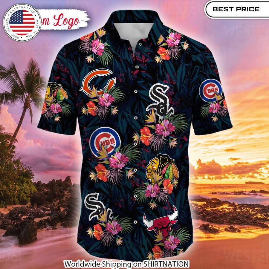 Chicago Bulls Chicago Cubs Chicago White Sox Chicago Blackhawks Hawaiian Shirt Premium silk fabric