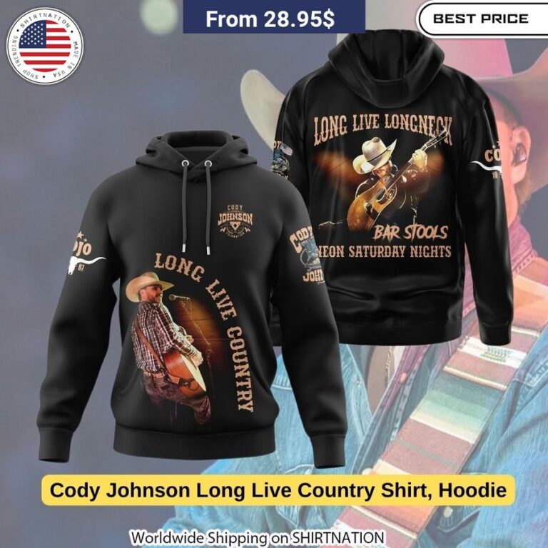 Express your country music passion with the distinctive Cody Johnson Long Live Country Hoodie,