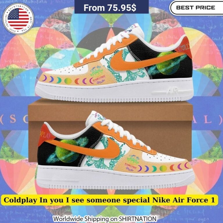 Sleek White Colorway Coldplay In You I See Someone Special Nike Air Force 1 shoes 