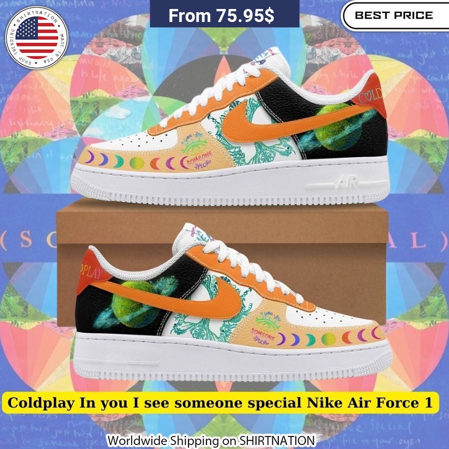 Sleek White Colorway Coldplay In You I See Someone Special Nike Air Force 1 shoes