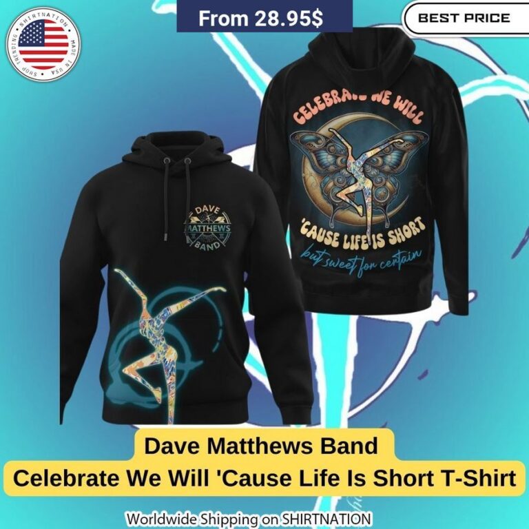 Moisture-wicking, lightweight Dave Matthews Band shirt with taped neck and shoulders for lasting quality.