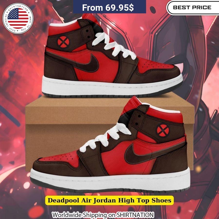 Bold Deadpool Air Jordan High Top Sneakers