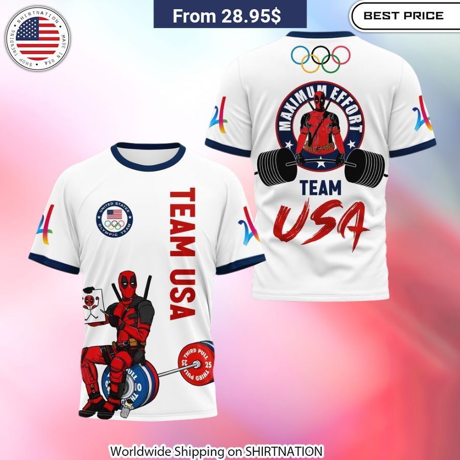 Official Deadpool Team USA Olympic Paris 2024 T-Shirt