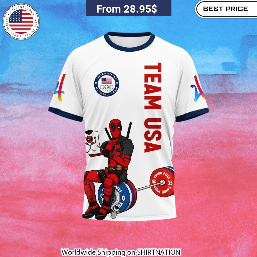 Moisture-Wicking Deadpool Team USA Olympic Paris 2024 T-Shirt