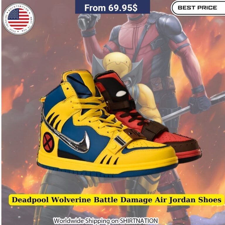 Deadpool Wolverine Battle Damage Air Jordan Shoes Movie merchandise