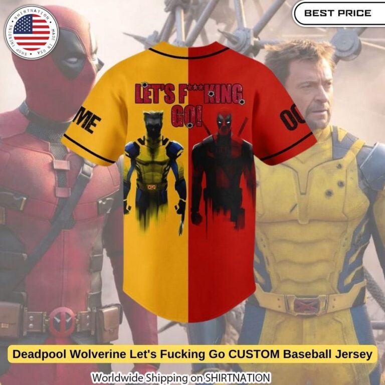 Flaunt your fandom with unbeatable style and quality in the Deadpool Wolverine Let's Fucking Go jersey