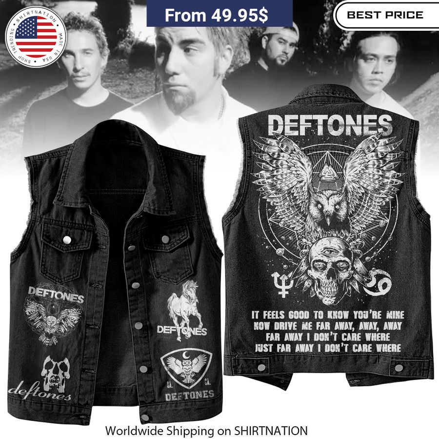 Deftones Band Sleeveless Denim Jacket Heroine Alternative metal legends