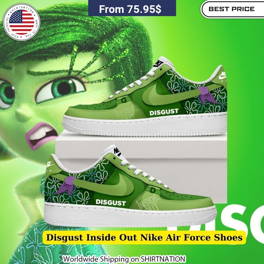 Vibrant Disgust Inside Out Nike Air Force Shoes