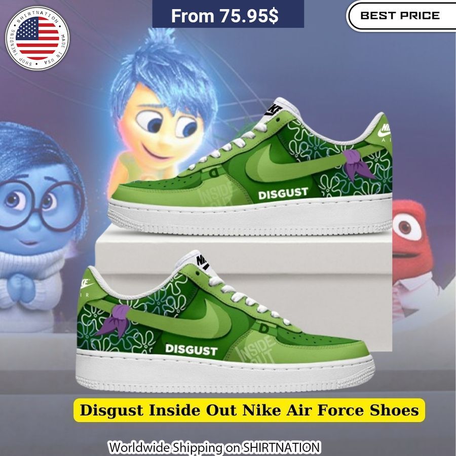 Pixar-inspired Disgust Inside Out Nike Air Force Shoes