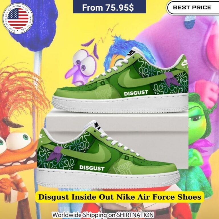 Make a Bold Statement with Vibrant Disgust Inside Out Nike Air Force Shoes