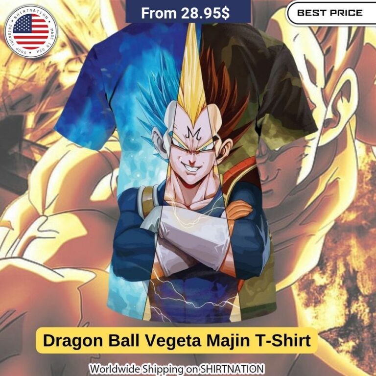 Experience unrivaled comfort and style in this moisture-wicking Majin Vegeta shirt, ideal for casual wear and workouts alike.