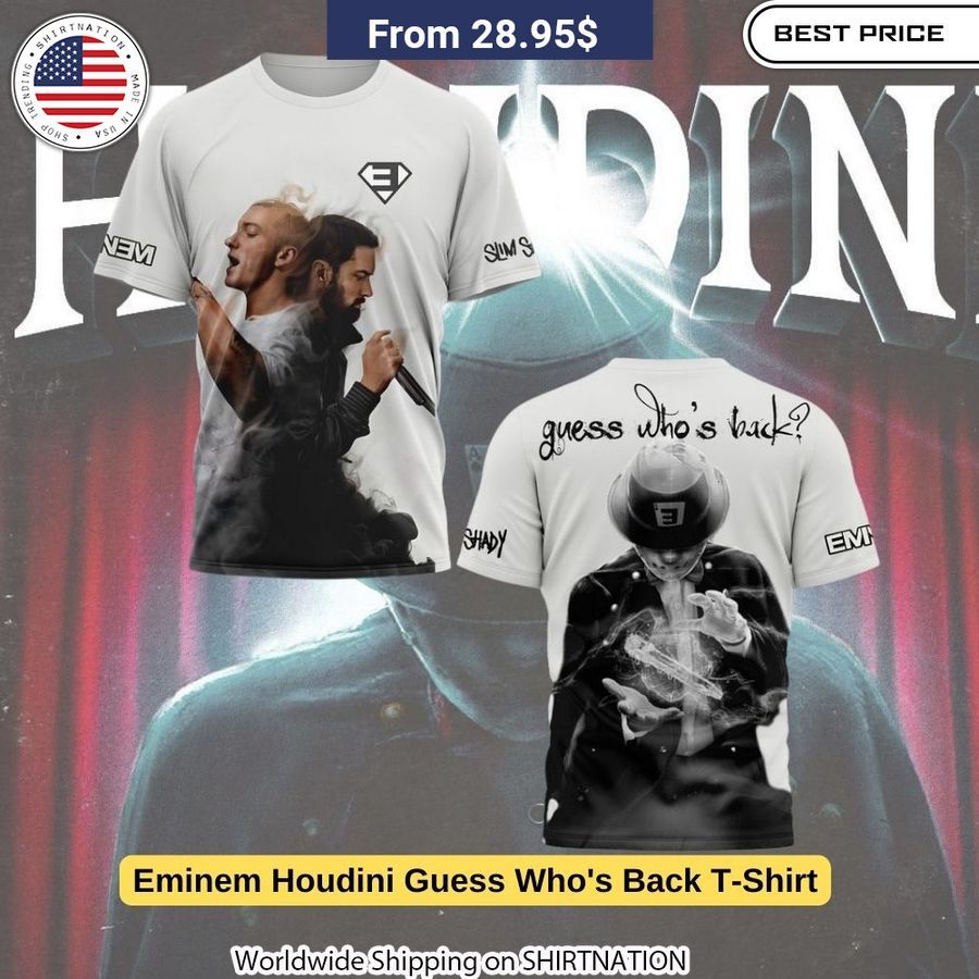 Iconic Eminem "Guess Who's Back" t-shirt featuring bold graphic inspired