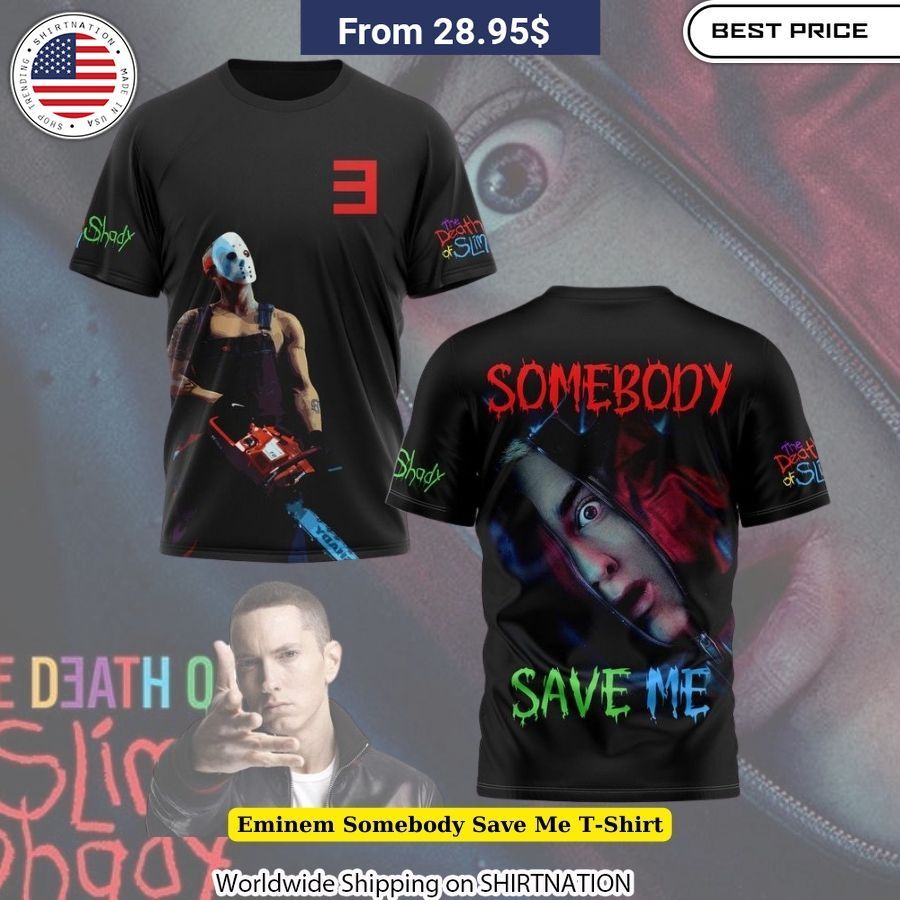 Eminem Somebody Save Me T-Shirt Slim Shady Lyric Apparel