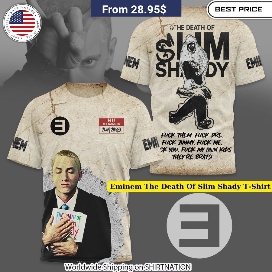 Eminem The Death Of Slim Shady T Shirt Iconic Hip Hop Apparel
