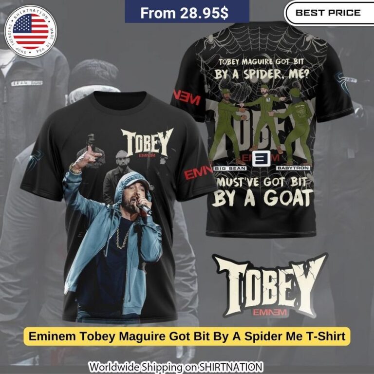 Meme-inspired Eminem Tobey Maguire Got Bit By A Spider Me T-Shirt