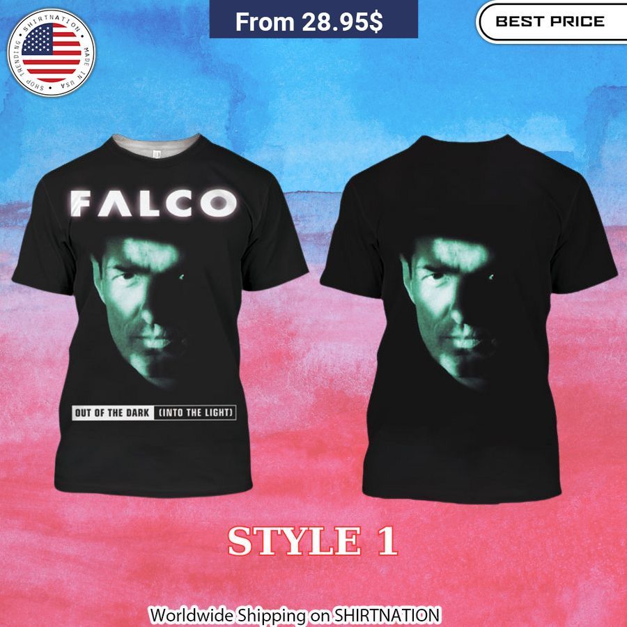 Falco Out Of The Dark Into The Light Album Cover Shirt Soft, breathable fabric blend