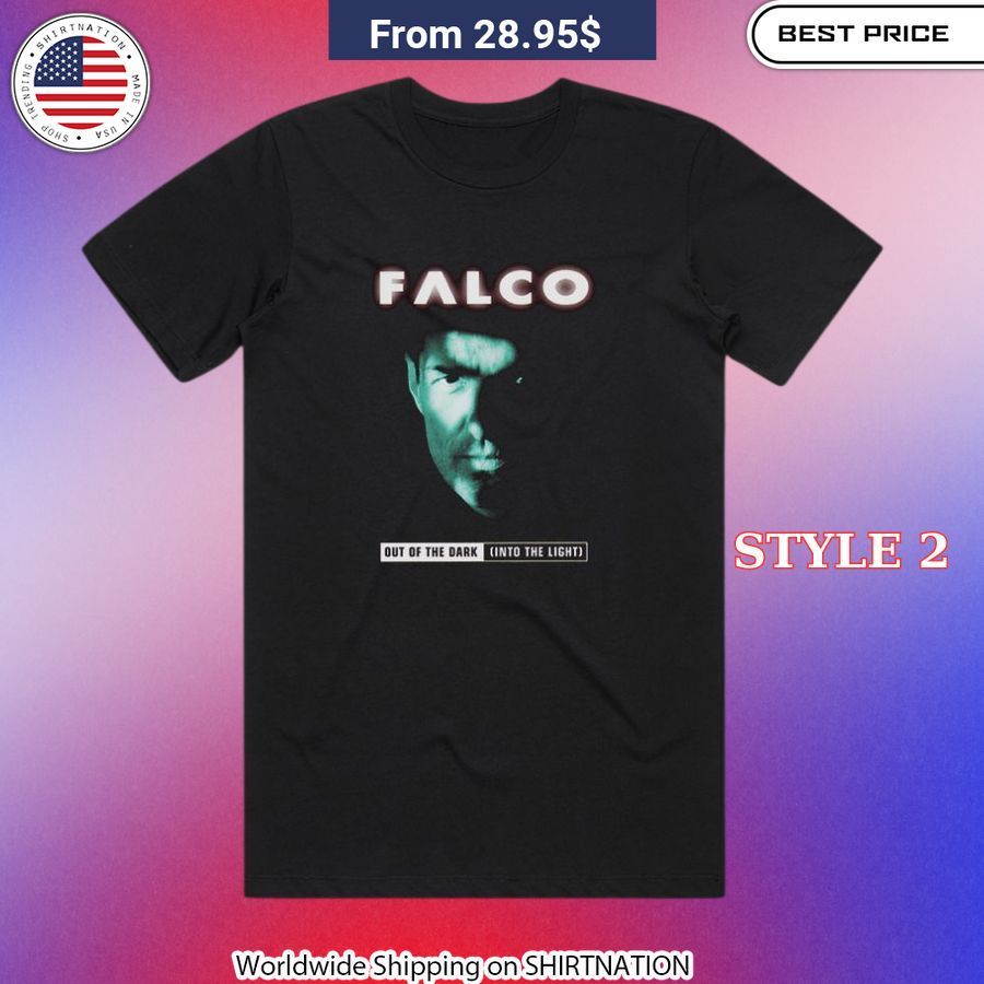 Falco Out Of The Dark Into The Light Album Cover Shirt Striking album artwork