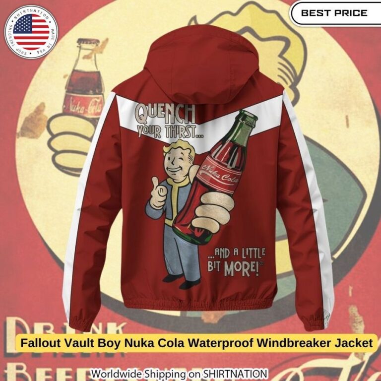 Lightweight, durable, and 100% waterproof - this Vault Boy windbreaker is a must-have for Fallout fans.