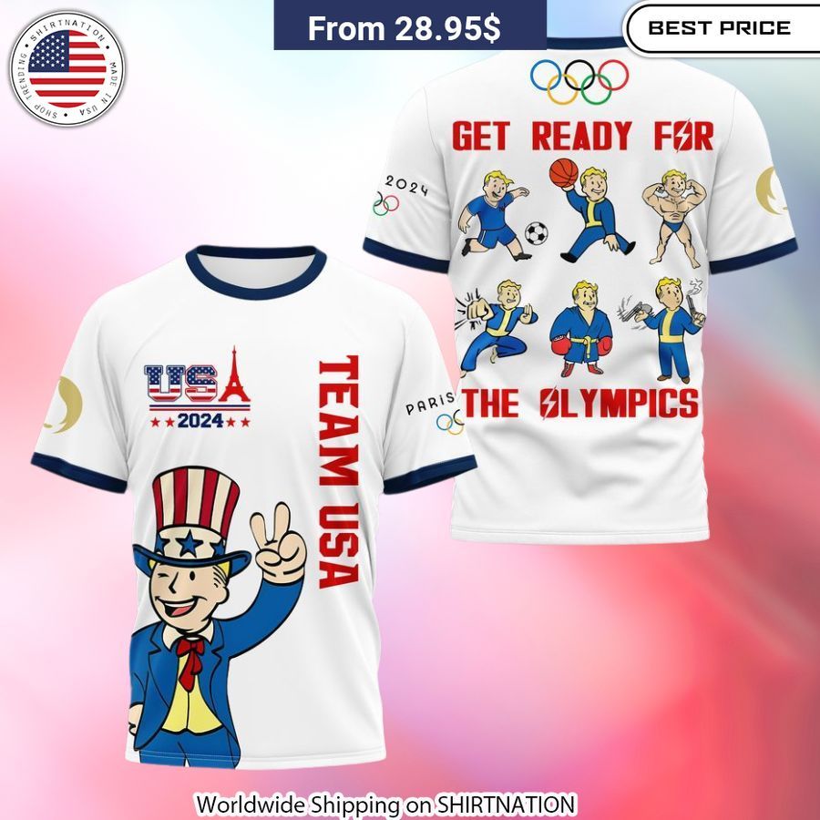 Fallout Vault Boy Team USA Get Ready for The Olympic T-Shirt Limited edition Olympic apparel