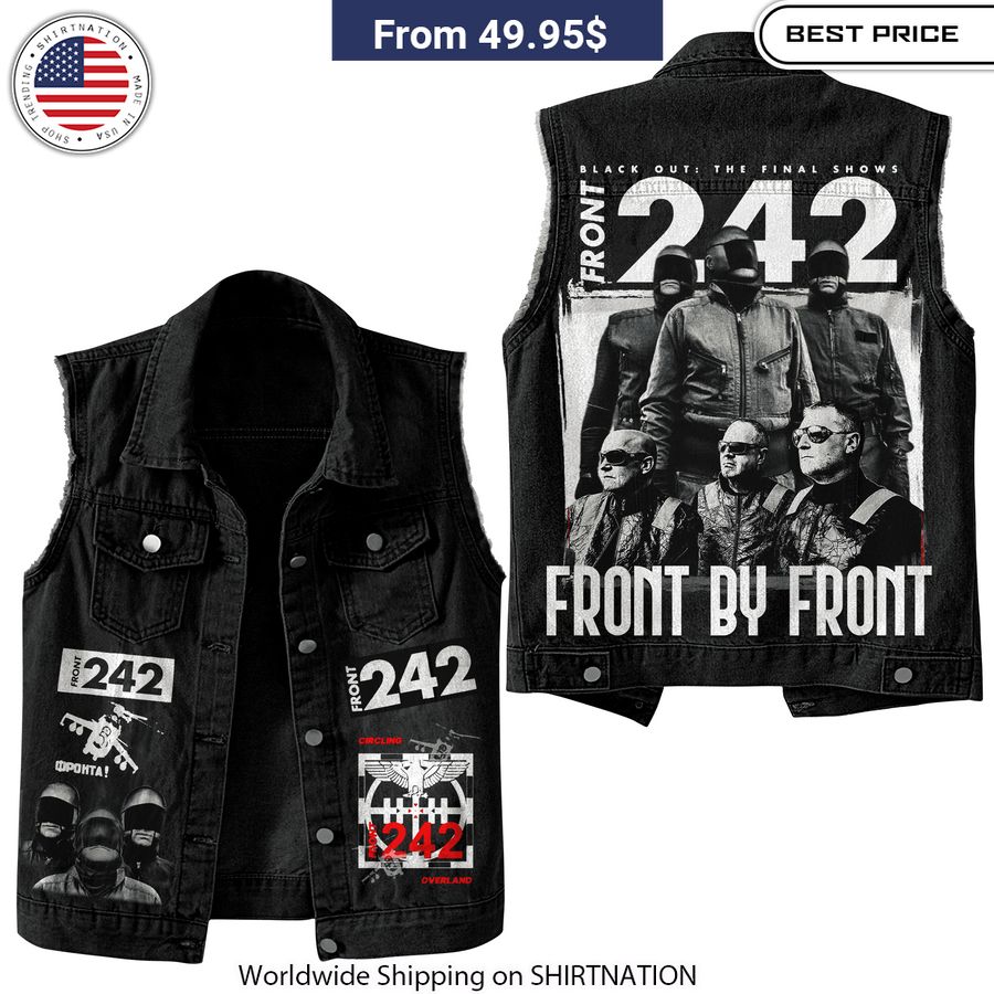 Front 242 Front by Front Sleeveless Denim Jacket Premium Quality