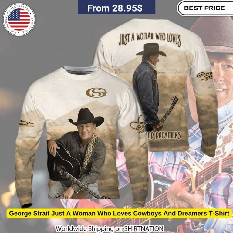 Comfy cotton-poly blend George Strait graphic tee with a classic crew neck cut, available in sizes S-5XL.