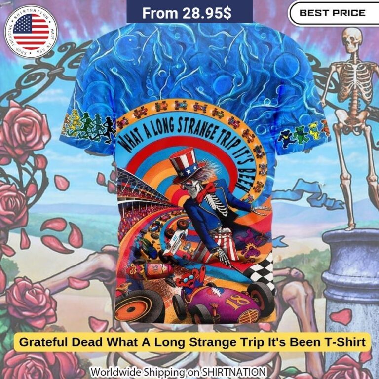 Taped neck and shoulders enhance the durability of this moisture-wicking Grateful Dead shirt, perfect for concerts and festivals.