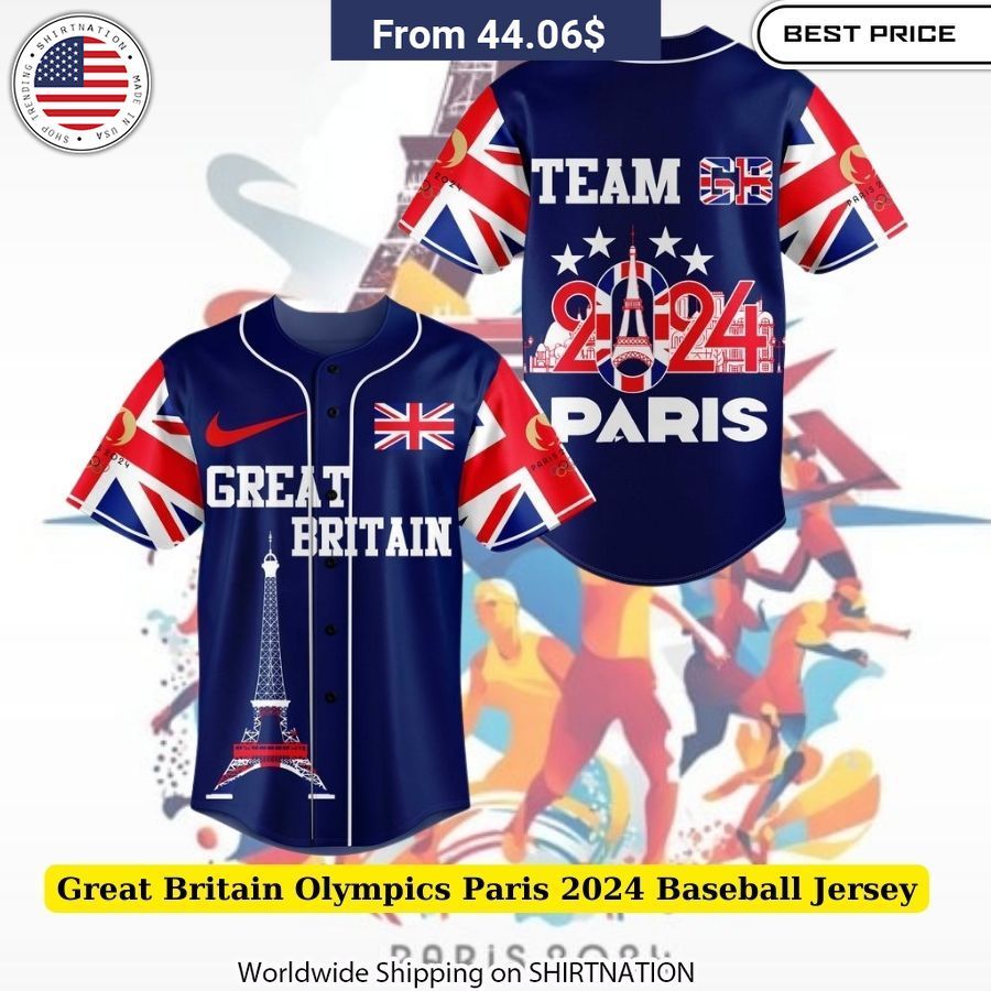 Breathable fabric Great Britain Olympics Paris 2024 Baseball Jersey