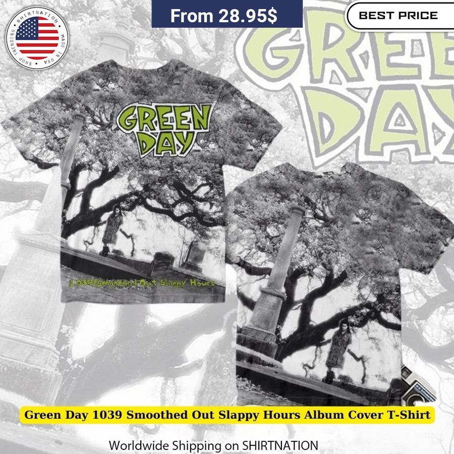 Green Day 1039 Smoothed Out Slappy Hours Album Cover T-Shirt Pop-punk origins
