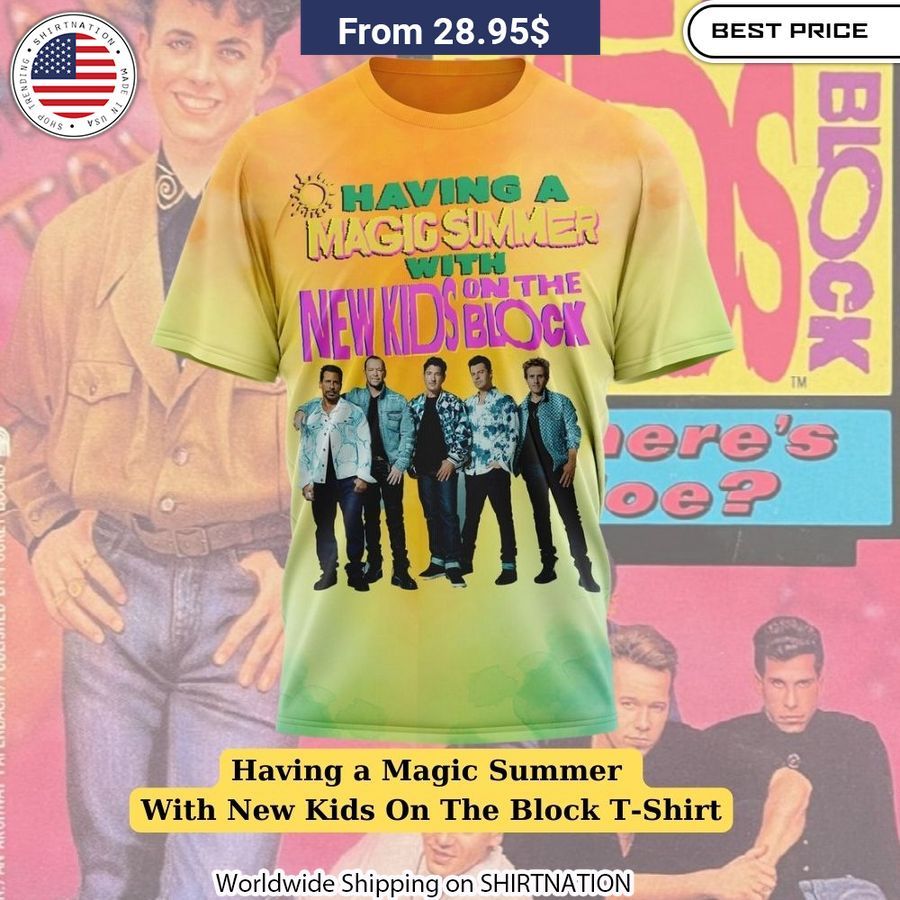 Soft, breathable cotton-poly blend t-shirt with vibrant colors and crisp details that capture the youthful energy of NKOTB.