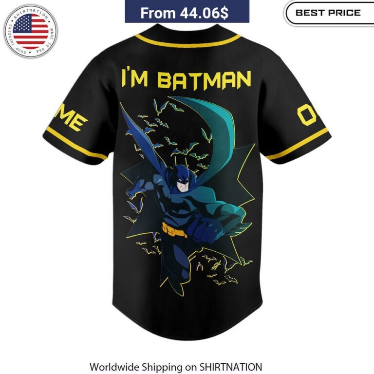 I'm Batman CUSTOM Baseball Jersey Comic book inspired sportswear