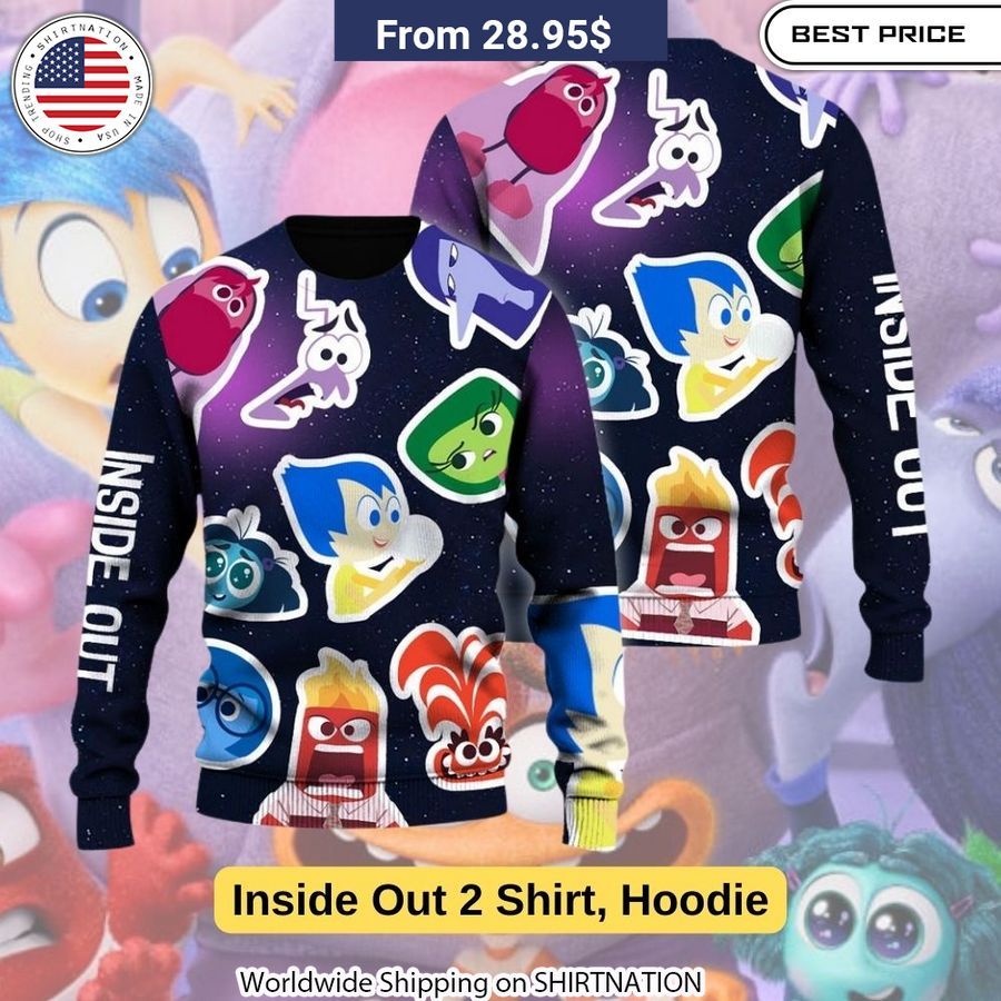 Express your emotions in style with this eye-catching Inside Out 2 sweatshirt, crafted from soft, comfortable materials.
