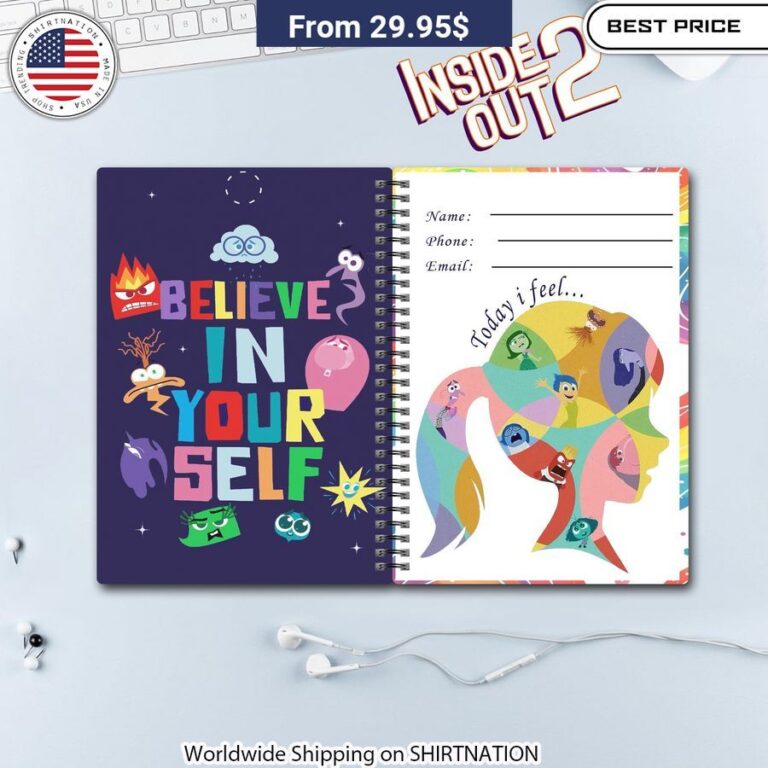 Inside Out Believe In Yourself Notebook Planner Disney merchandise