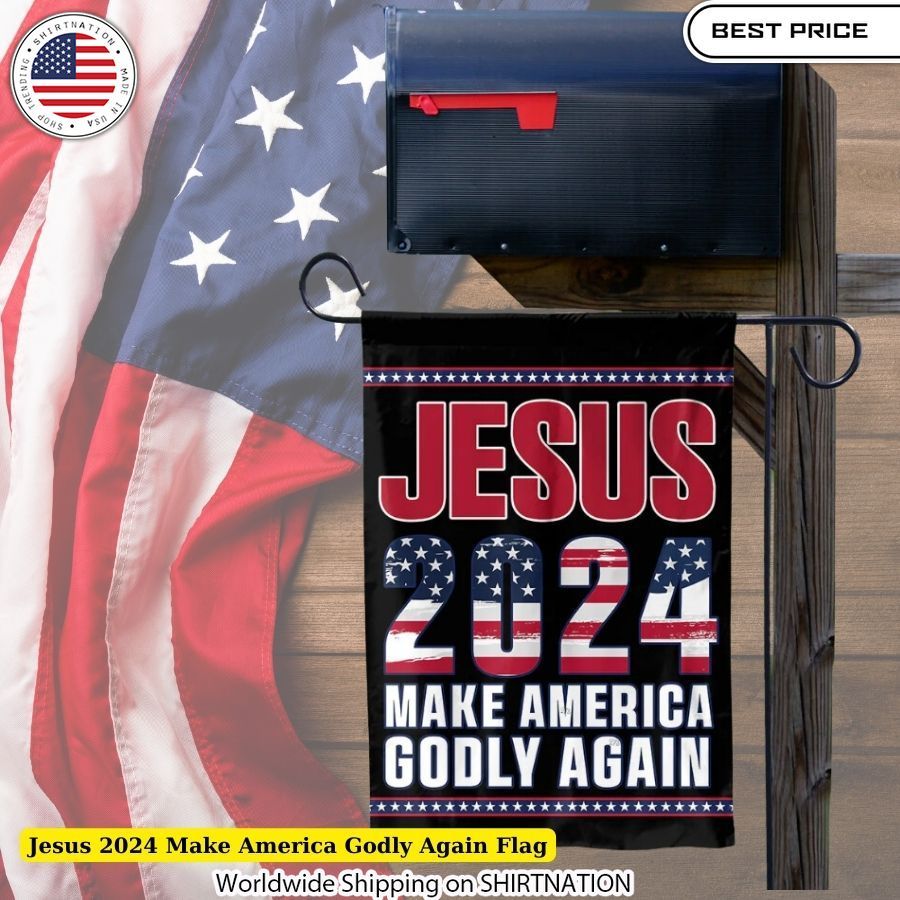 Inspiring Jesus 2024 Make America Godly Again Flag - Faith-Based American Decor