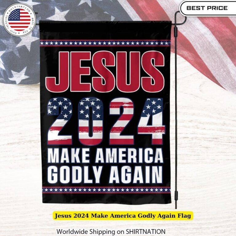 Eye-Catching Jesus 2024 Make America Godly Again Flag - Religious Political Statement Piece