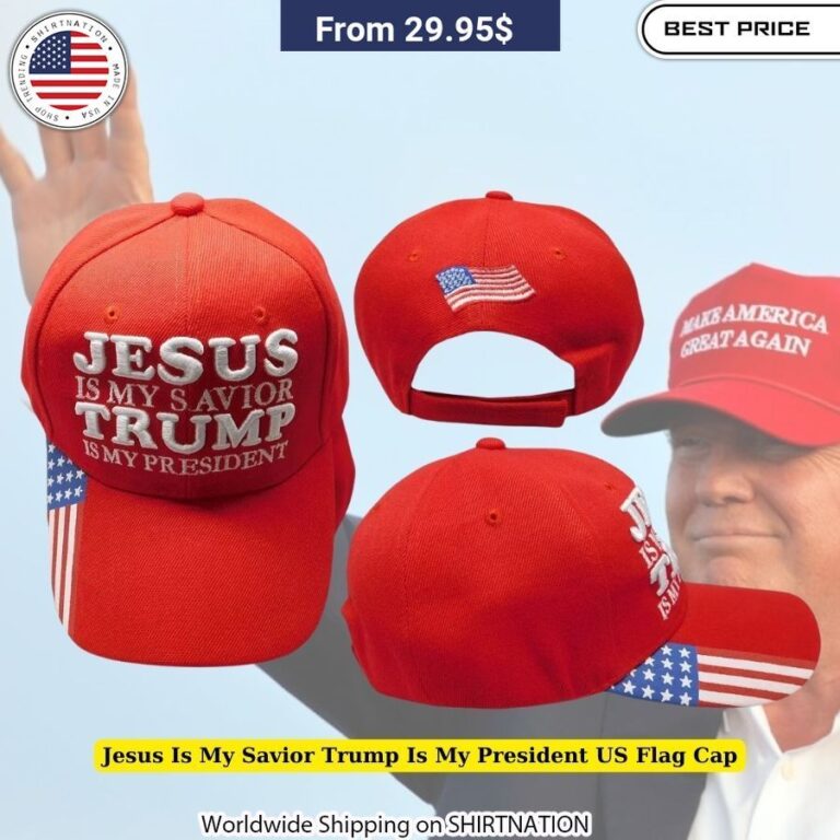 Jesus Is My Savior Trump Is My President US Flag Cap Political Statement