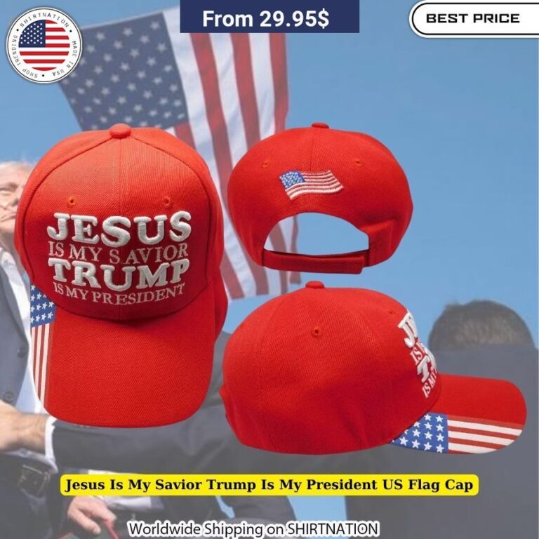 Jesus Is My Savior Trump Is My President US Flag Cap for Trump Supporter