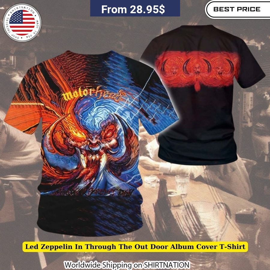 Led Zeppelin In Through The Out Door Album Cover T-Shirt Music collector's item