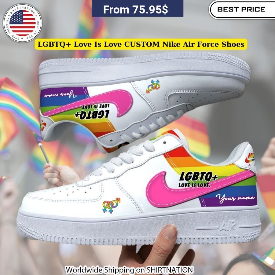LGBTQ+ Love Is Love CUSTOM Nike Air Force Shoes One-of-a-Kind