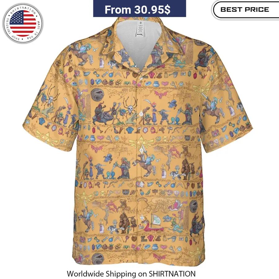 Link's Journey Tapestry The Legend Of Zelda Hawaiian Shirt Breathable fabric