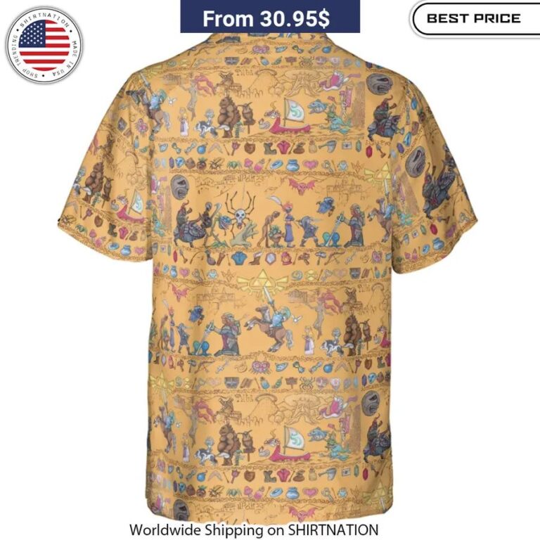 Link's Journey Tapestry The Legend Of Zelda Hawaiian Shirt Vibrant tapestry design