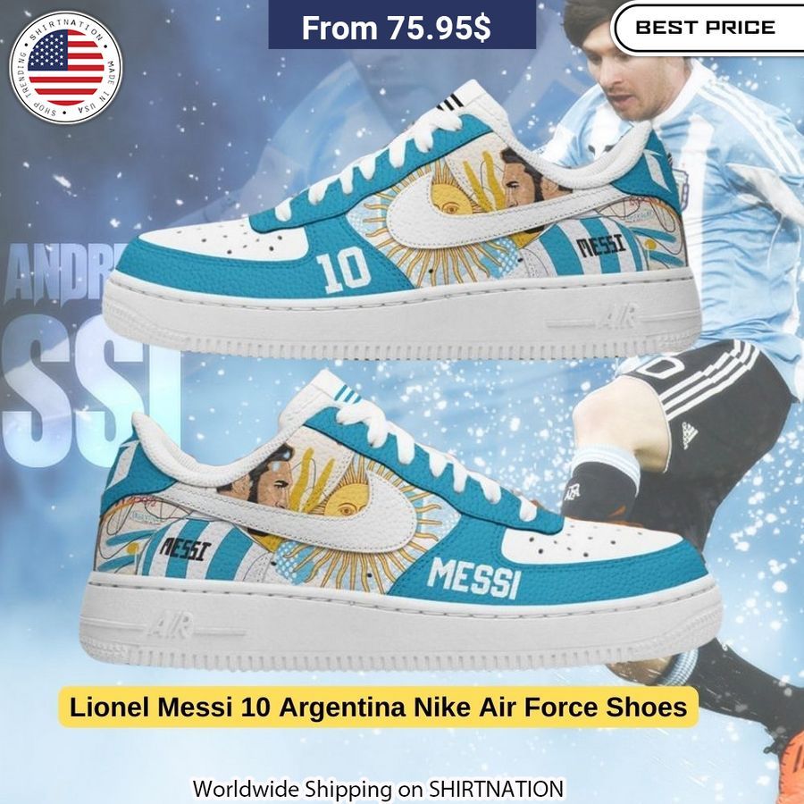 Showcase the eye-catching design of the Messi Argentina Air Forces, with debossed Messi logo and custom insoles.