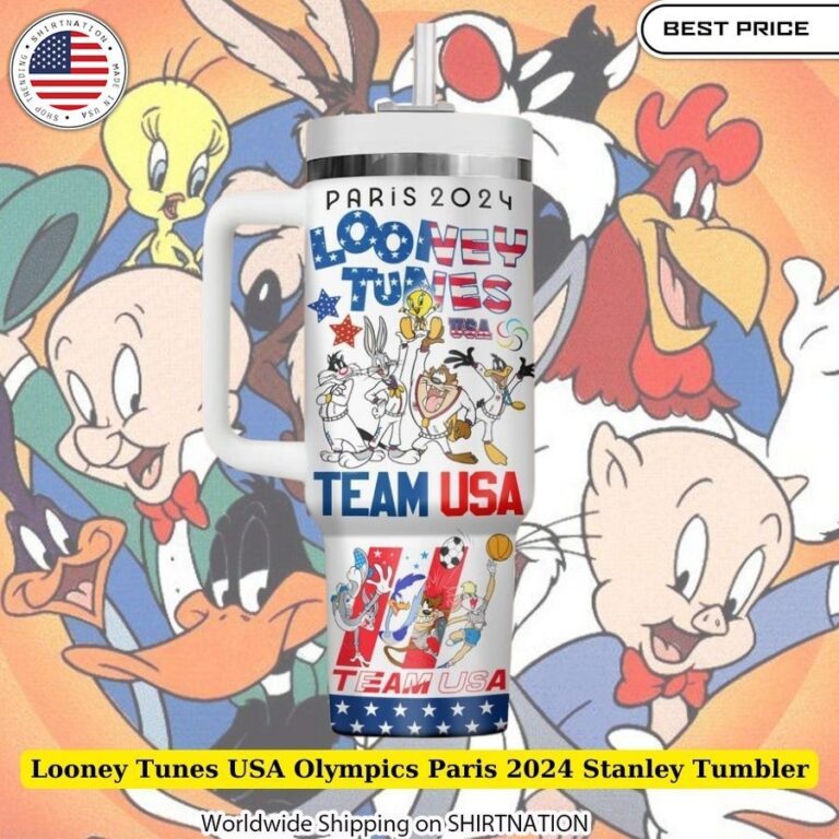 Looney Tunes USA Olympics Paris 2024 Stanley Tumbler Laser-engraved