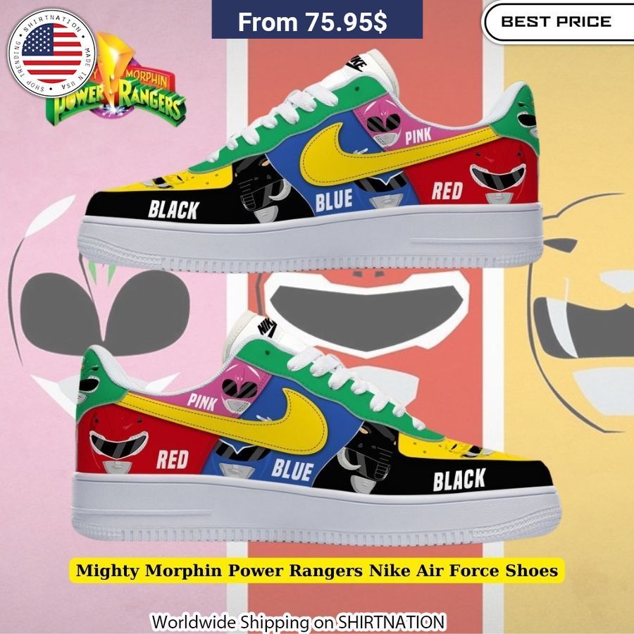 Mighty Morphin Power Rangers Nike Air Force Shoes - Ranger Up Your Footwear