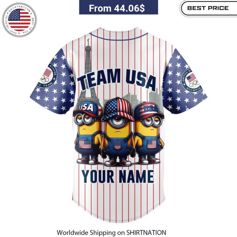 Ultimate fan apparel Minion Team USA Olympic 2024 CUSTOM Baseball Jersey