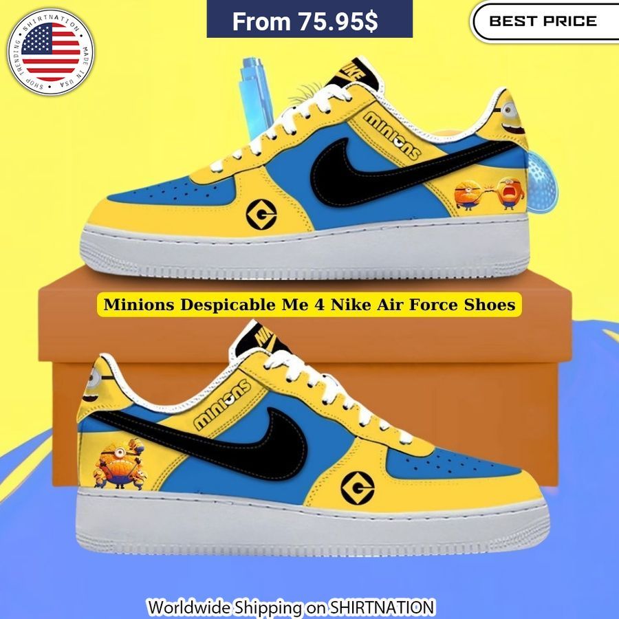 Minions Despicable Me 4 Nike Air Force Shoes Comfortable and Durable